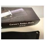 Carson's Raiders Bowie Knife. Satin Finished Blade, Pakka Wood Handle 14.2' Overall