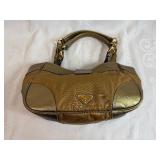 PRADA Shoulder Bag, Tobacco and Bronze, Nylon and Leather Includes Authenticity Card, Product Tag and Dust Bag - Excellent Condition