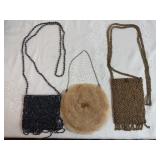 Three Vintage Small Beaded Bags (Moyna, Noir)