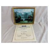 Limited Edition Commemorative Print of a Dan Kessler White House Painting with Certificate of Authenticity