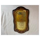 Vintage Homeco Ten Commandments Wall Plaque - Brass and Wood 10' x 18'
