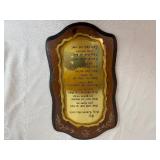 Vintage Homeco Ten Commandments Wall Plaque - Brass and Wood 10' x 18'