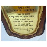 Vintage Homeco Ten Commandments Wall Plaque - Brass and Wood 10' x 18'