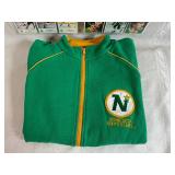 Minnesota North Stars Full Zip Sweatshirt (Size Medium) and Seventeen Minnesota North Stars Trading Cards