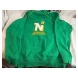 Minnesota North Stars Full Zip Sweatshirt (Size Medium) and Seventeen Minnesota North Stars Trading Cards