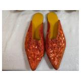 Traditional South Asian Ornate Shoes with Intricate Embroidery ~ Size 8 1/2 US
