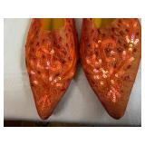 Traditional South Asian Ornate Shoes with Intricate Embroidery ~ Size 8 1/2 US