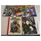 Three Vintage Comic Books and Two Exalted Storyteller's Companion Book and Folder