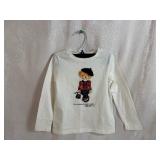Ralph Lauren Girls 4/4T Ivory Polo Bear Long Sleeve Top. Never Warn.  Retail Prize $121