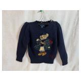 Ralph Lauren Girls 4/4T Navy Polo Bear Sweater (never worn)