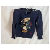 Ralph Lauren Girls 4/4T Navy Polo Bear Sweater (never worn)