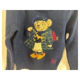 Ralph Lauren Girls 4/4T Navy Polo Bear Sweater (never worn)