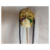 Decorative Masquerade Mask Mardi Gras Style on a 3' Stick