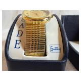 Men's Gold-Tone Decade Quartz Wristwatch with an Expandable Stretch Band (New)
