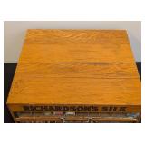 Richardson's Silk Thread Cabinet - Vintage Wood Box with Spools
