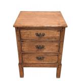 Vintage Oak 3-Drawer Side Table