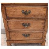 Vintage Oak 3-Drawer Side Table