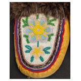 Beaded Floral Leather Moccasins - Vintage, Fur Trim, Beaded Embroidery