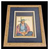 Plume Glacier National Park Native American Print - Framed