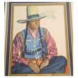 Plume Glacier National Park Native American Print - Framed