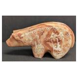 Arthur Yazzie Alabaster Bear - Hand-Carved Sculpture