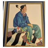 Chief Two Guns White Calf Print - Winold Reiss Glacier National Park Framed