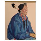 Chief Two Guns White Calf Print - Winold Reiss Glacier National Park Framed