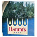 DA - Hamm's Beer Round Tin Tray - Vintage Lakeside Canoe Scene