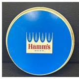 DA - Hamm's Beer Round Tin Tray - Vintage Lakeside Canoe Scene
