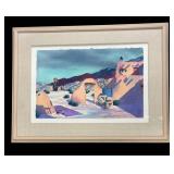 Pueblo Woman in Village Scene Print by Doreman Burns
