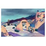 Pueblo Woman in Village Scene Print by Doreman Burns