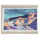 Pueblo Woman in Village Scene Print by Doreman Burns