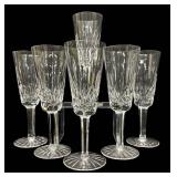 Waterford Lismore Crystal Champagne Flutes - 7 1/4 in Tall - Set of 6