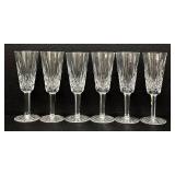 Waterford Lismore Crystal Champagne Flutes - 7 1/4 in Tall - Set of 6