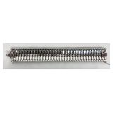 Kramer Rhinestone Bracelet - 1950s Vintage, 7 1/4 in Long, Silver Tone