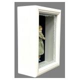 Antique German Miniature Bisque Doll in Shadow Box Frame