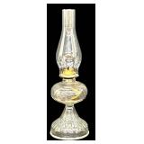 Vintage Pressed Glass Oil Lamp - Hurricane Lamp