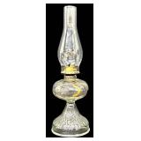 Vintage Pressed Glass Oil Lamp - Hurricane Lamp