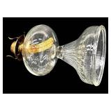 Vintage Pressed Glass Oil Lamp - Hurricane Lamp