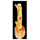 David Quimby The Wood Whittlers Hand-Carved Dog Watching Raccoon