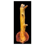 David Quimby The Wood Whittlers Hand-Carved Dog Watching Raccoon