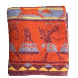 Vintage Tribal Geometric Wool Blanket - Southwestern Style