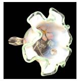 Vintage Fenton Hand-Painted Glass Bell - Floral Pink Flower