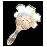 Vintage Fenton Hand-Painted Glass Bell - Floral Pink Flower