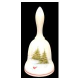 Vintage Fenton Hand-Painted Glass Bell - Floral Pink Flower