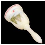 Vintage Fenton Hand-Painted Glass Bell - Floral Pink Flower