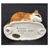 Red Squirrel 5622 by Andrea, Raccoons 5619, 7001 & E9025 (4 Figurines)
