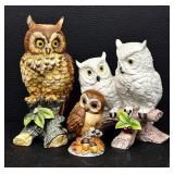Owl Figurines - Owl by Andrea 6350 & 3203 (Lot of 4)