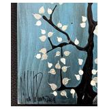 Cherry Blossom Tree Panel Wall Art - Signed 2009