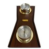 Vintage Springfield Weather Instruments Burlington Northern Thermometer & Barometer